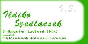ildiko szedlacsek business card